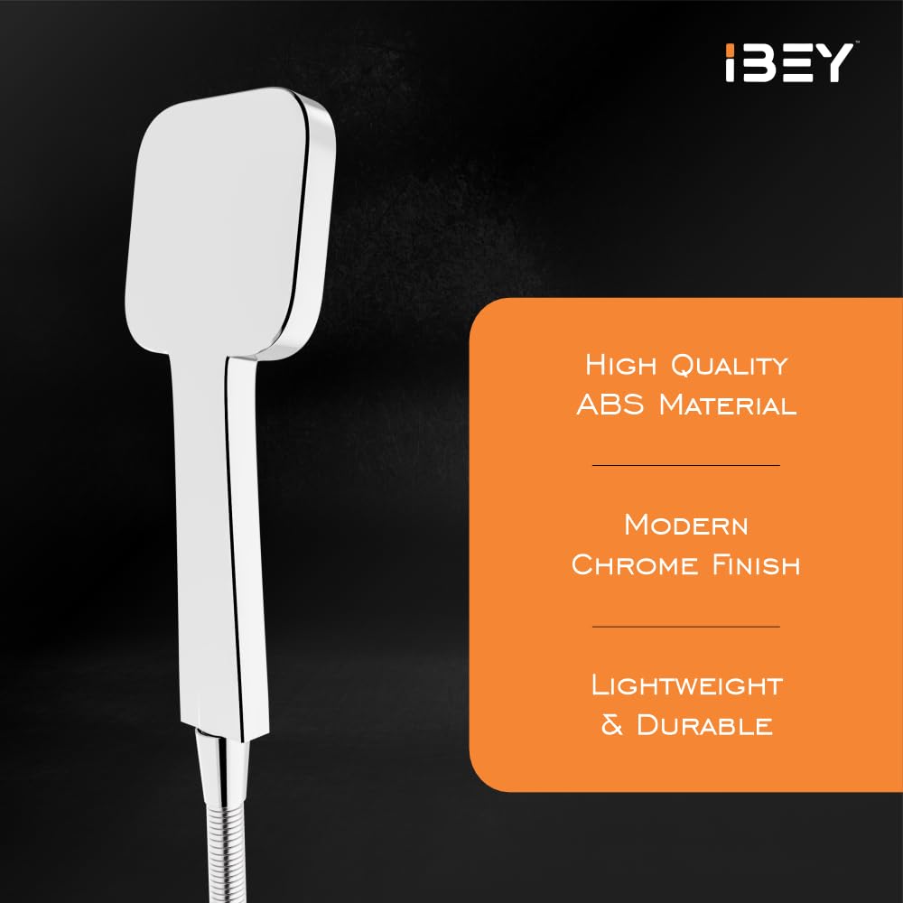 Square Handheld Shower Head Set With Hose And Wall Hook