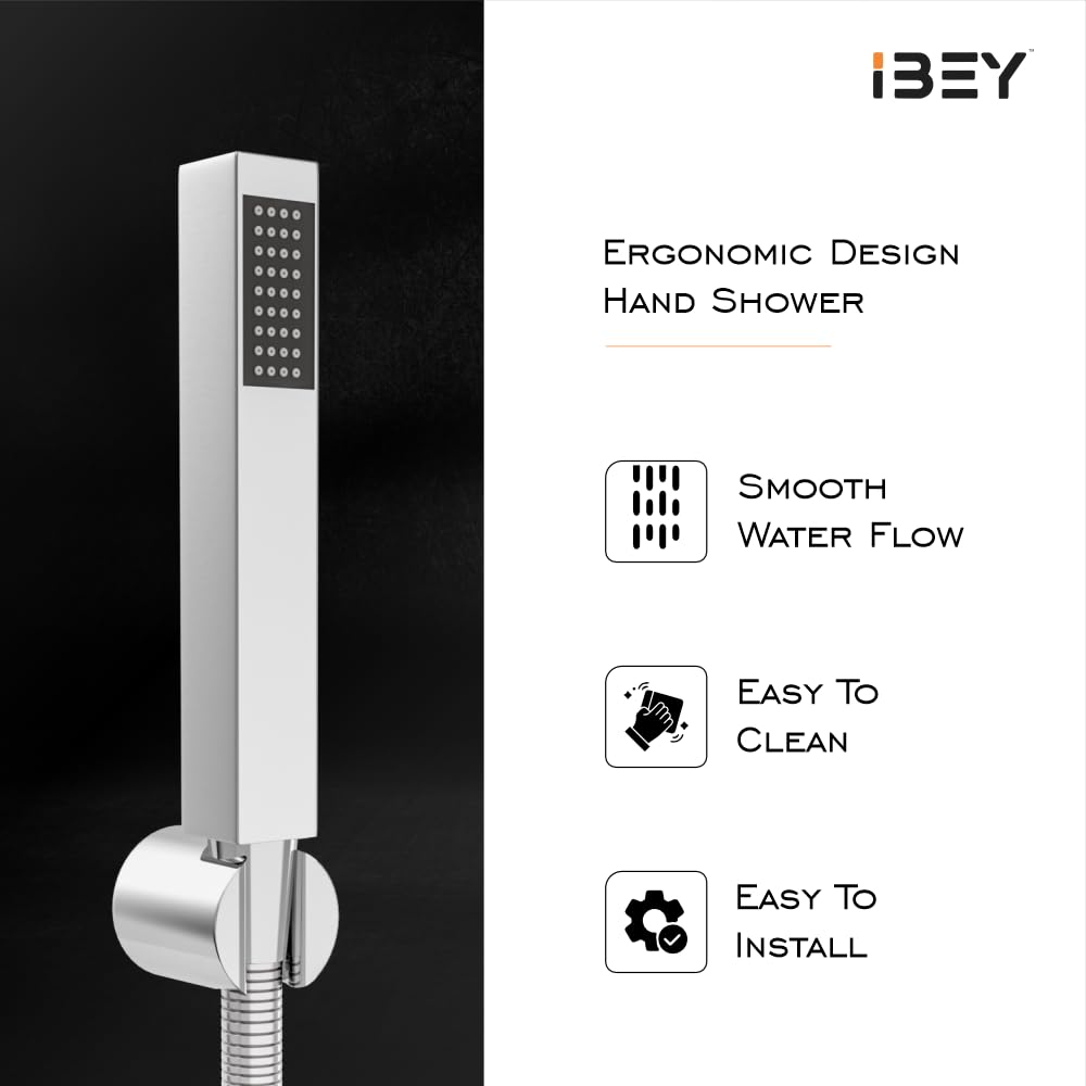 Square Hand Shower Set With Stainless Steel Hose