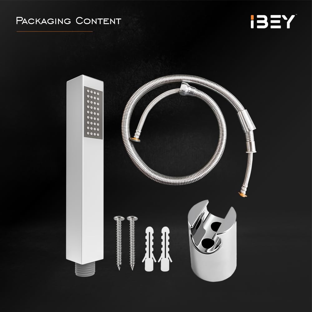 Square Hand Shower Set With Stainless Steel Hose