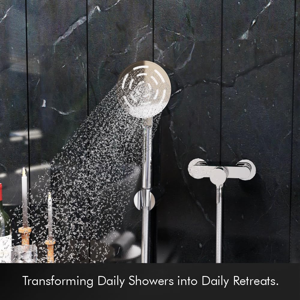 Round Hand Shower Head Set With Wall Mount Holder