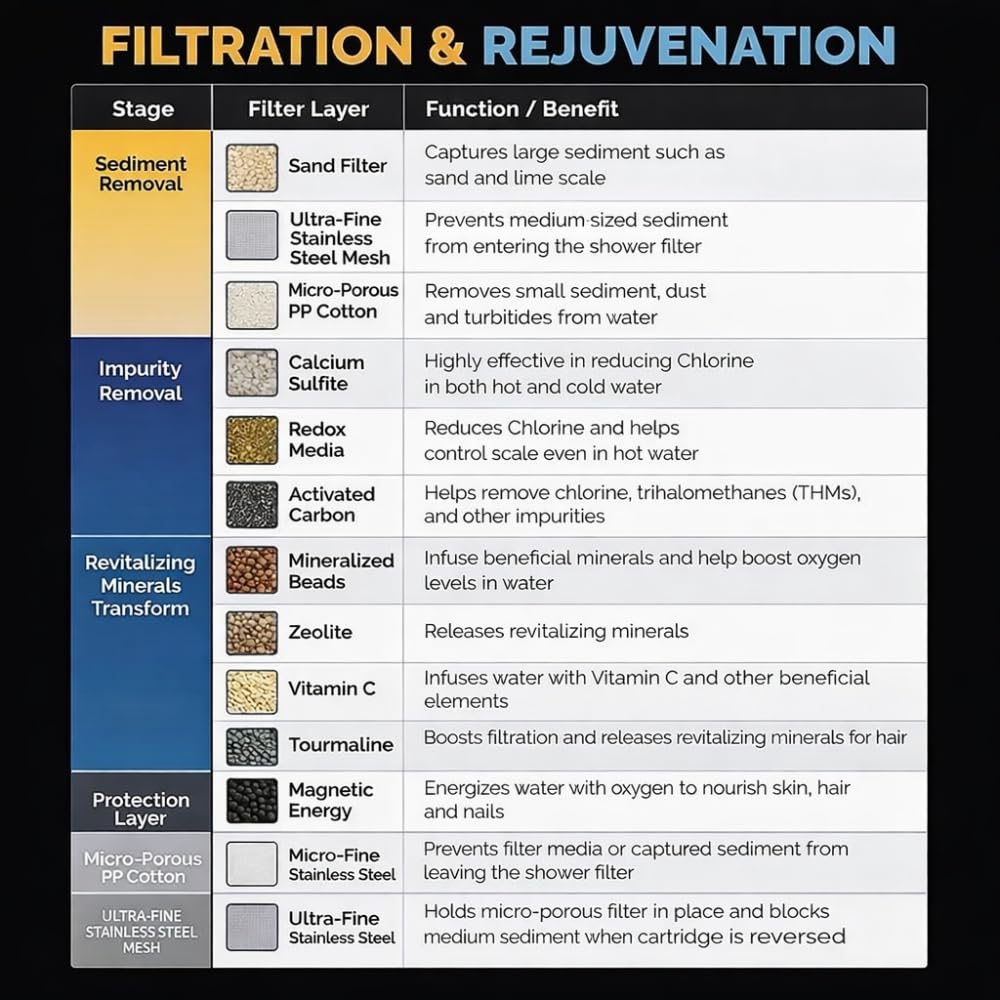 Shower And Tap Filter With Water Softener