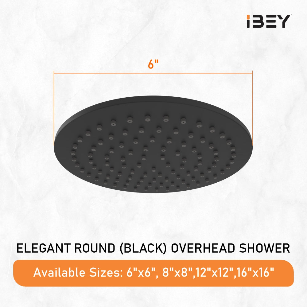 Elegant Round Matte Black Shower Head