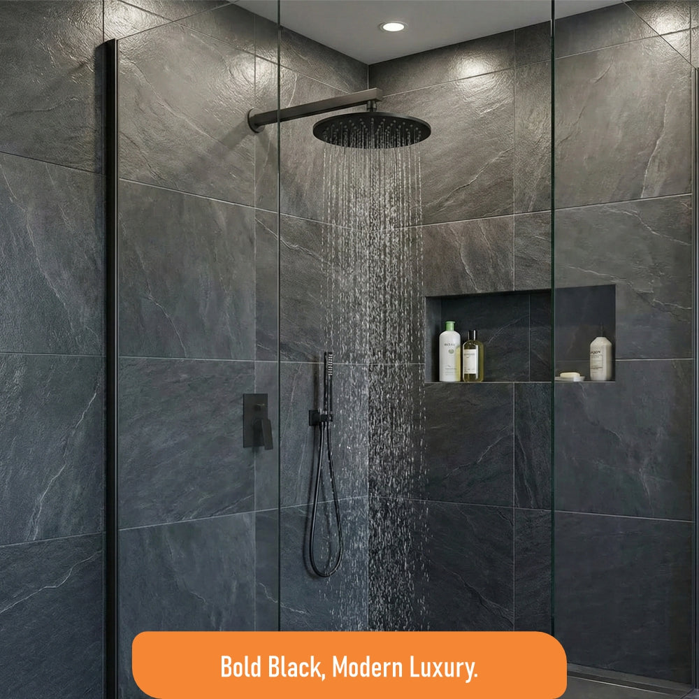 Elegant Round Matte Black Shower Head