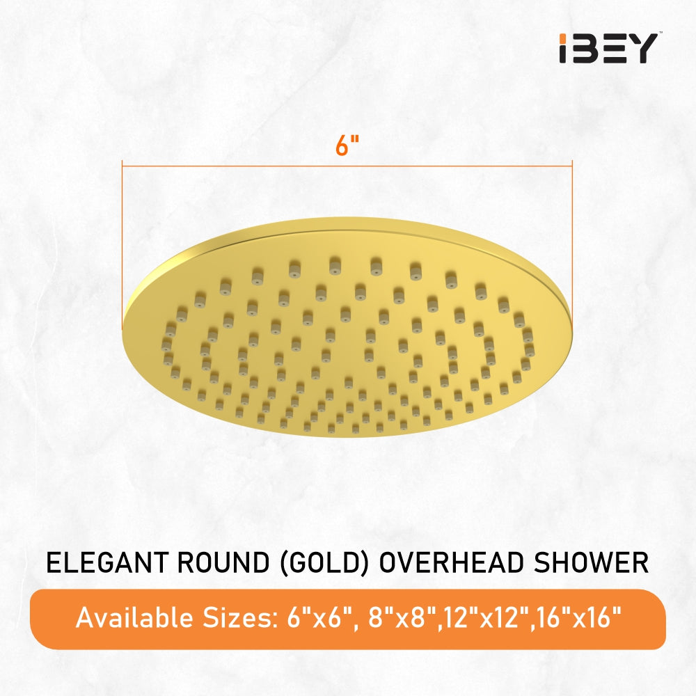 Elegant Round Gold Shower Head