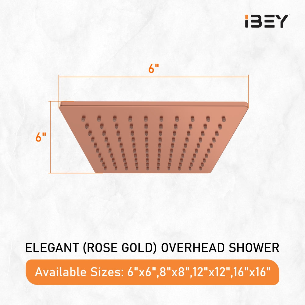 Elegant Square Rose Gold Shower Head