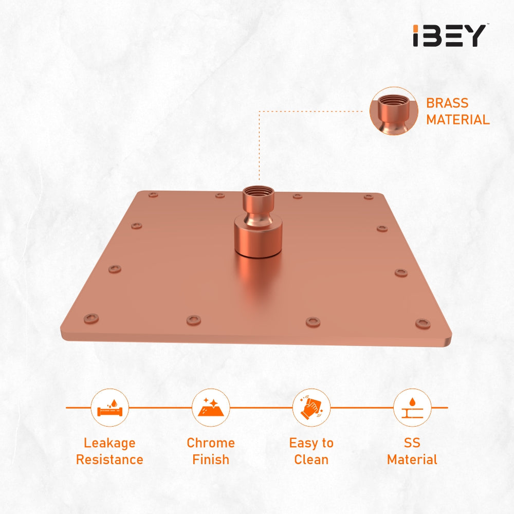 Elegant Square Rose Gold Shower Head