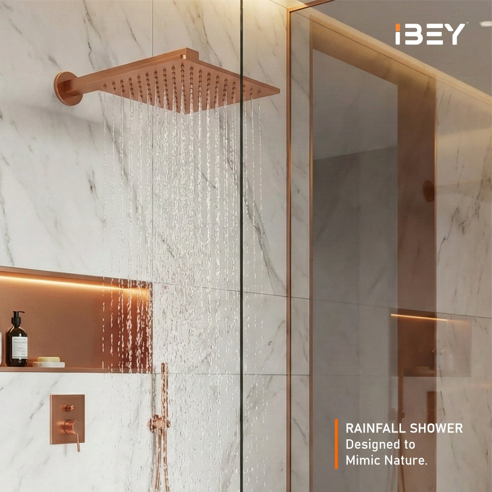 Elegant Square Rose Gold Shower Head