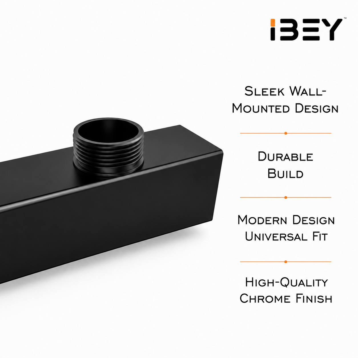 Black Shower Arm Wall Mounted Stainless Steel