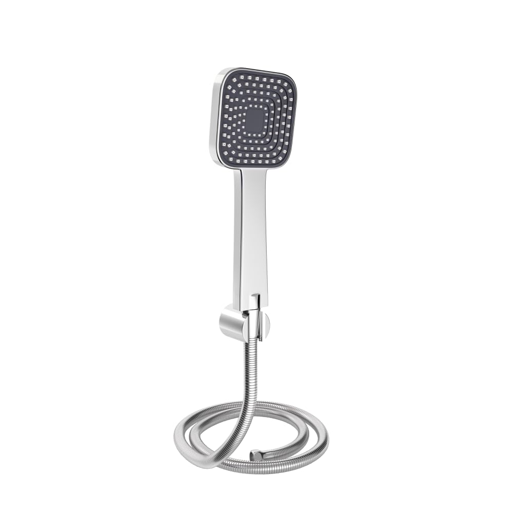 Square Handheld Shower Head Set With Hose And Wall Hook