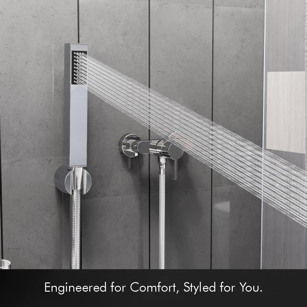 Square Hand Shower Set With Stainless Steel Hose