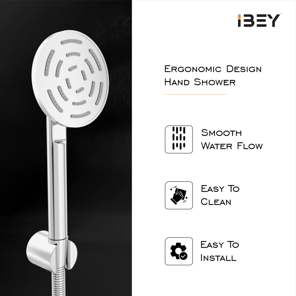 Round Hand Shower Head Set With Wall Mount Holder