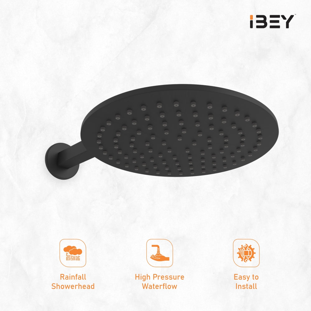 Elegant Round Matte Black Shower Head