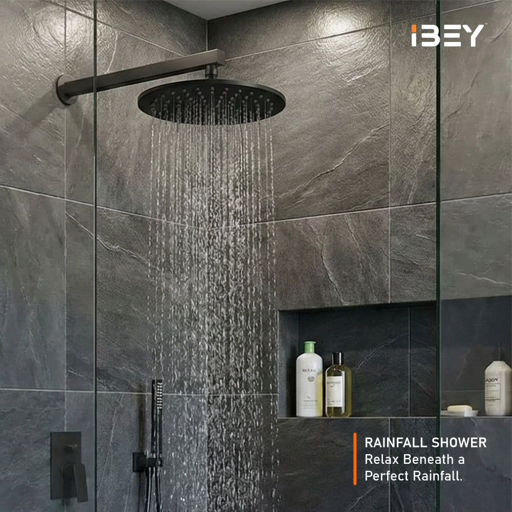 Elegant Round Matte Black Shower Head