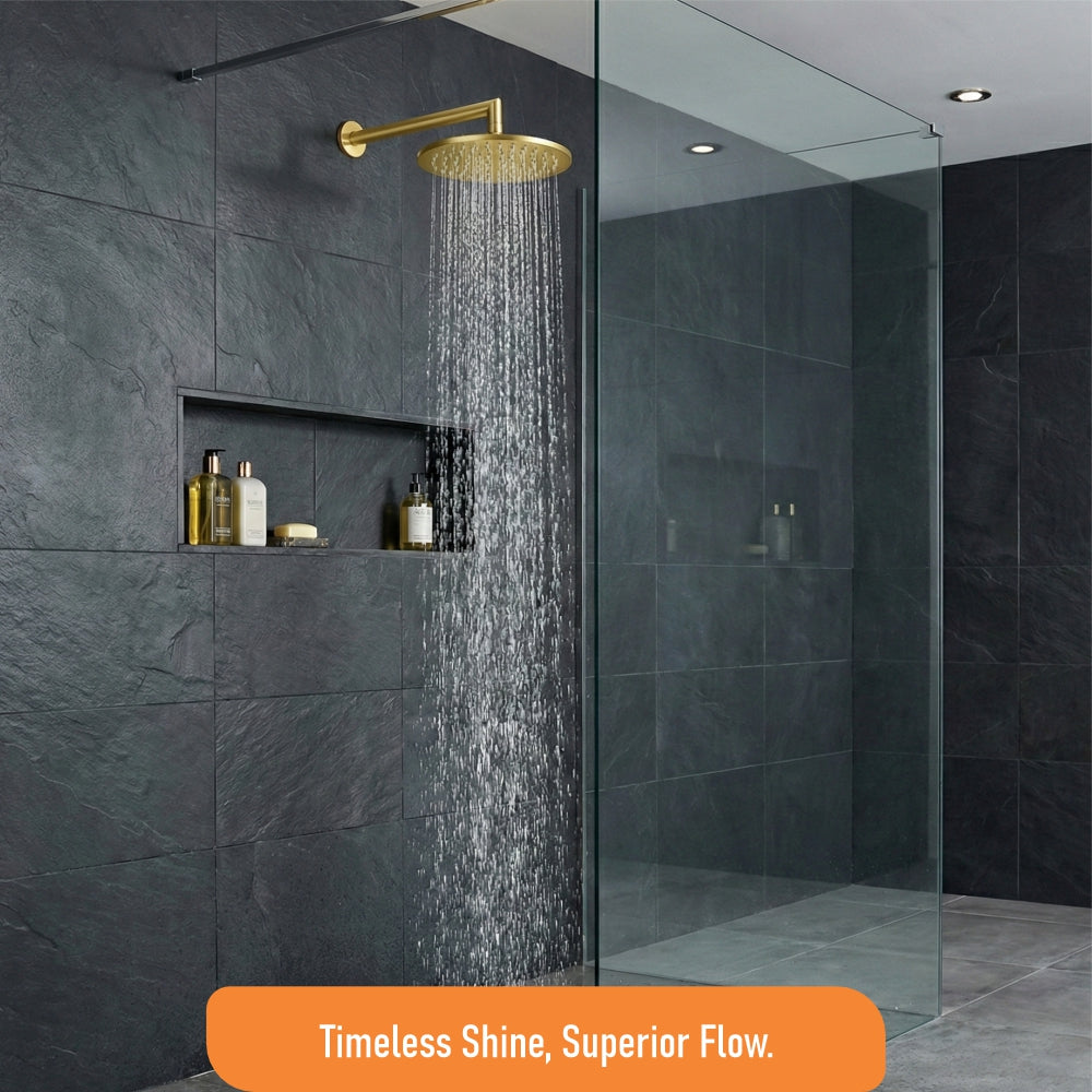 Elegant Round Gold Shower Head