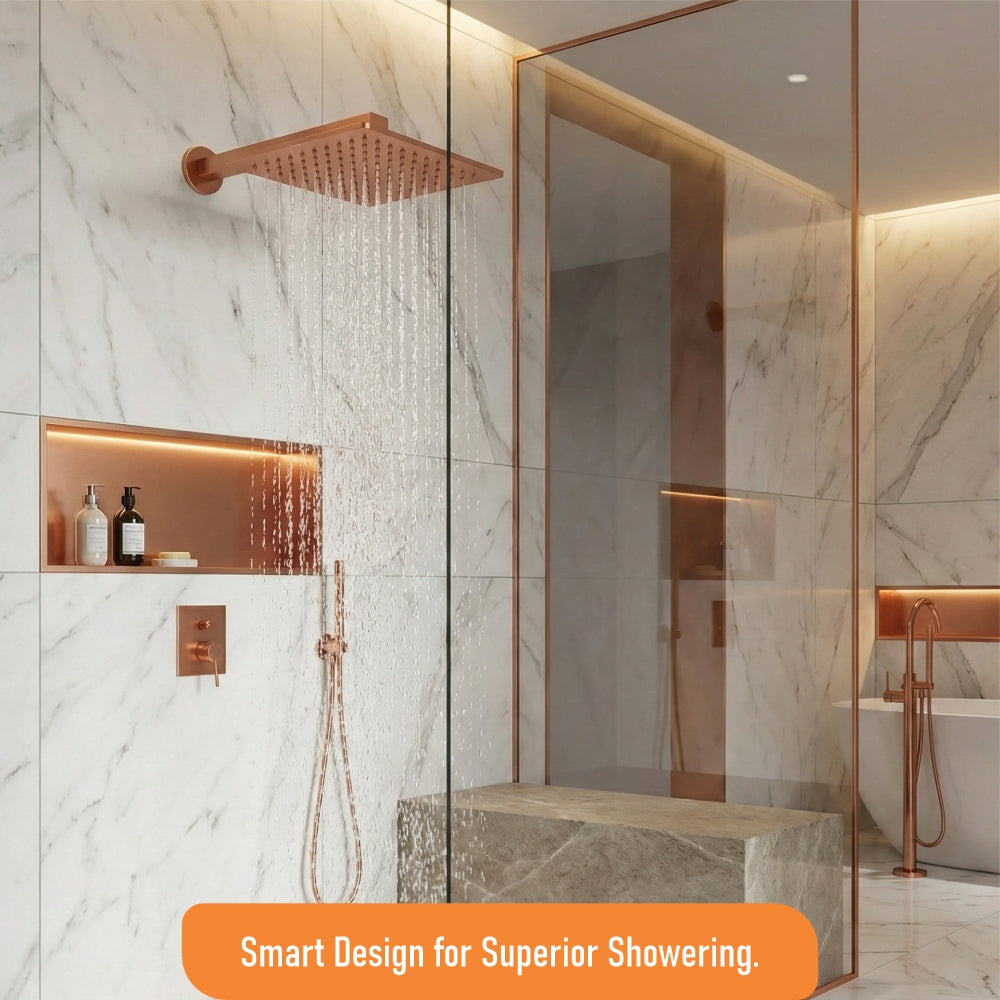 Elegant Square Rose Gold Shower Head