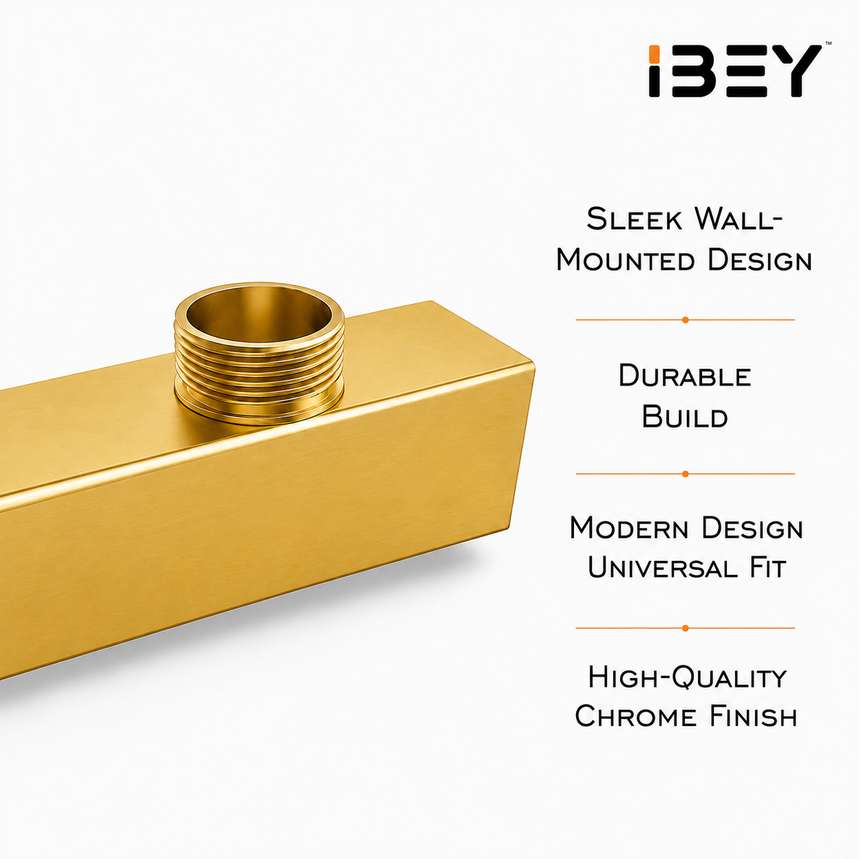 Gold Shower Arm Wall Mounted Stainless Steel