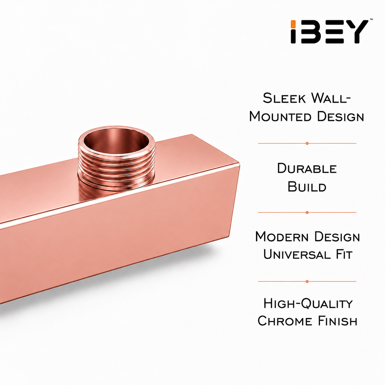 Rose Gold Shower Arm Wall Mounted Stainless Steel